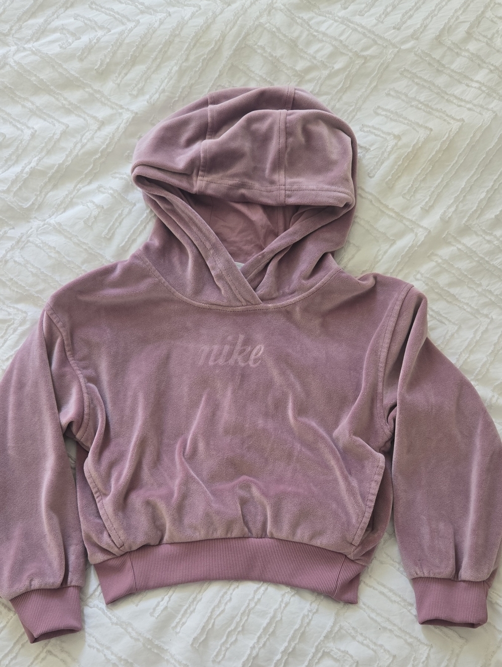 Nike Girls' Mauve Velvet Hoodie